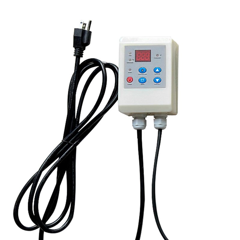 Precision Thermostat Controller with 0-212℉ Adjustable Range & 24H Timer - LED Display, ULCertified for Drum Heaters, Bucket Warmers, and Industrial Heating Systems
